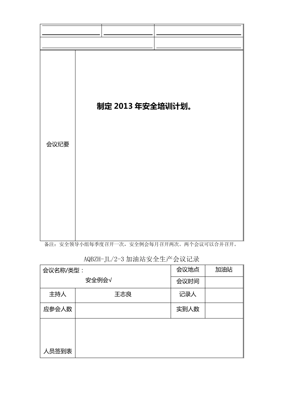 加油站安全生产会议记录_第2页