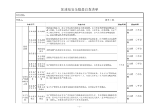 加油站安全隐患自查清单