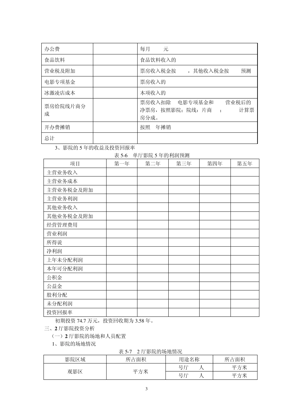 加盟影院运营的投资测算分析_第3页