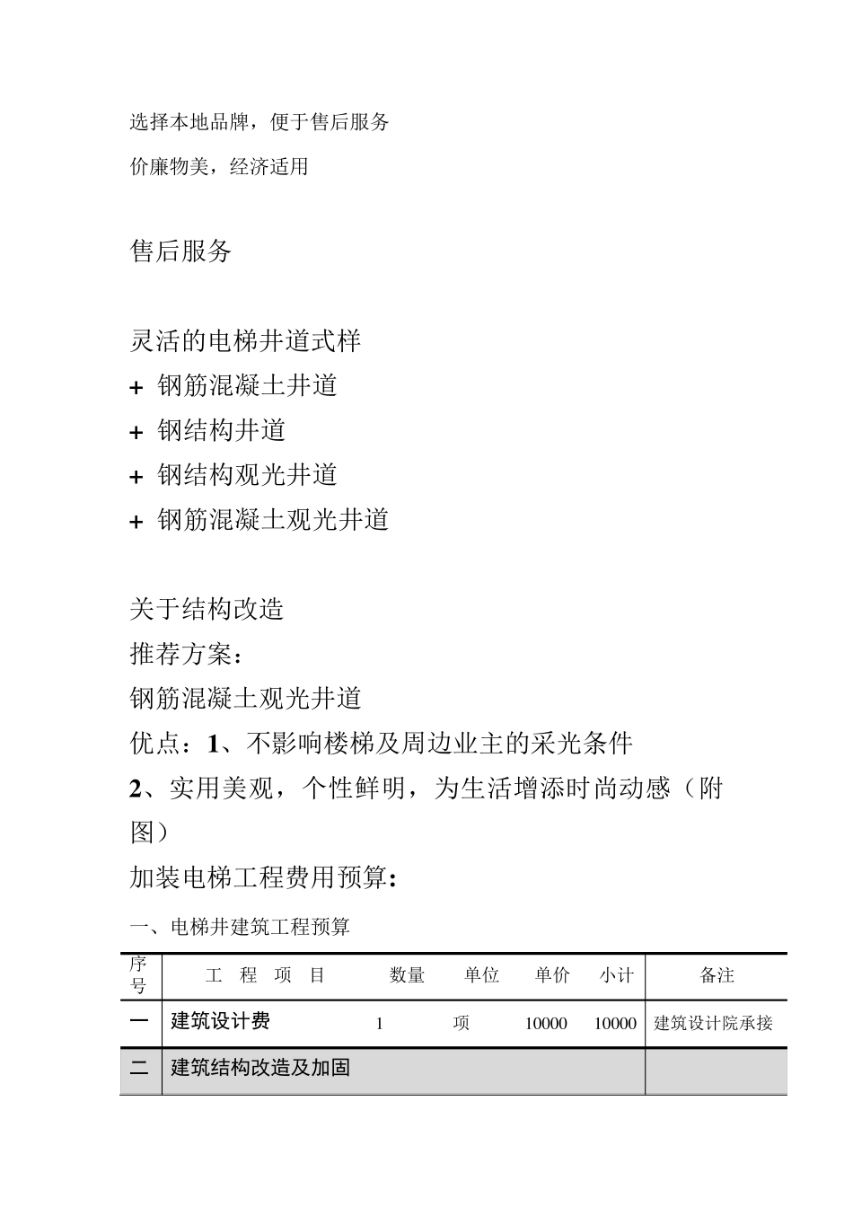 加装电梯工程费用预算_第3页