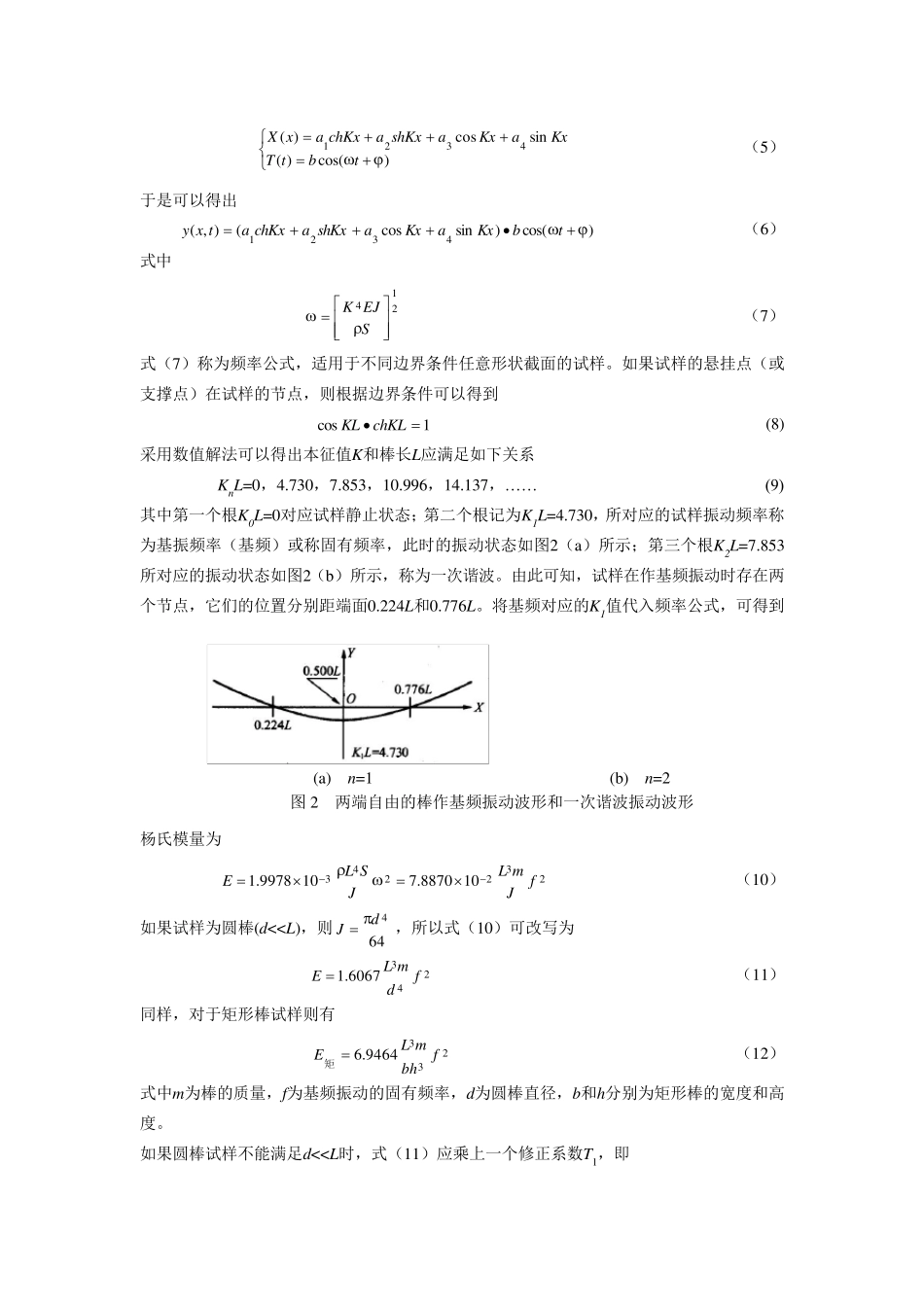 动态法测杨氏模量实验报告_第2页
