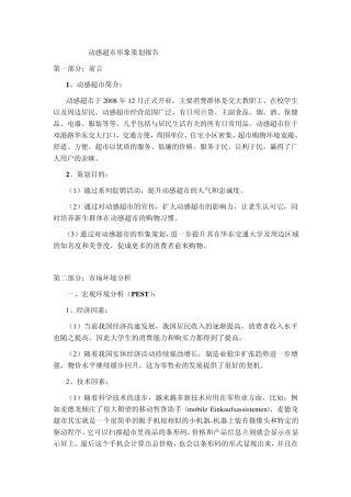动感超市营销策划报告