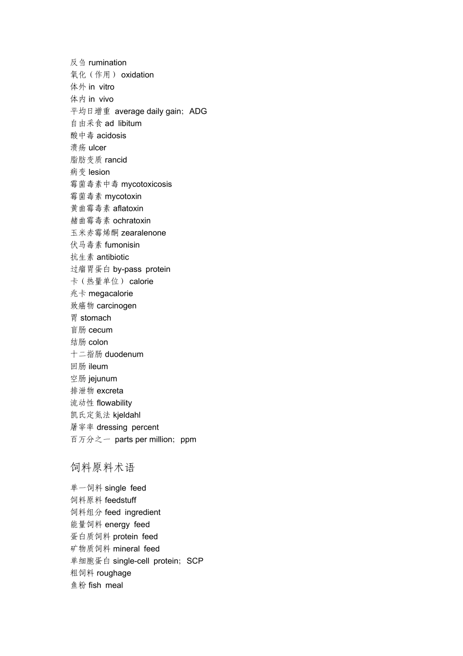 动物营养与饲料工业专业词汇集_第3页