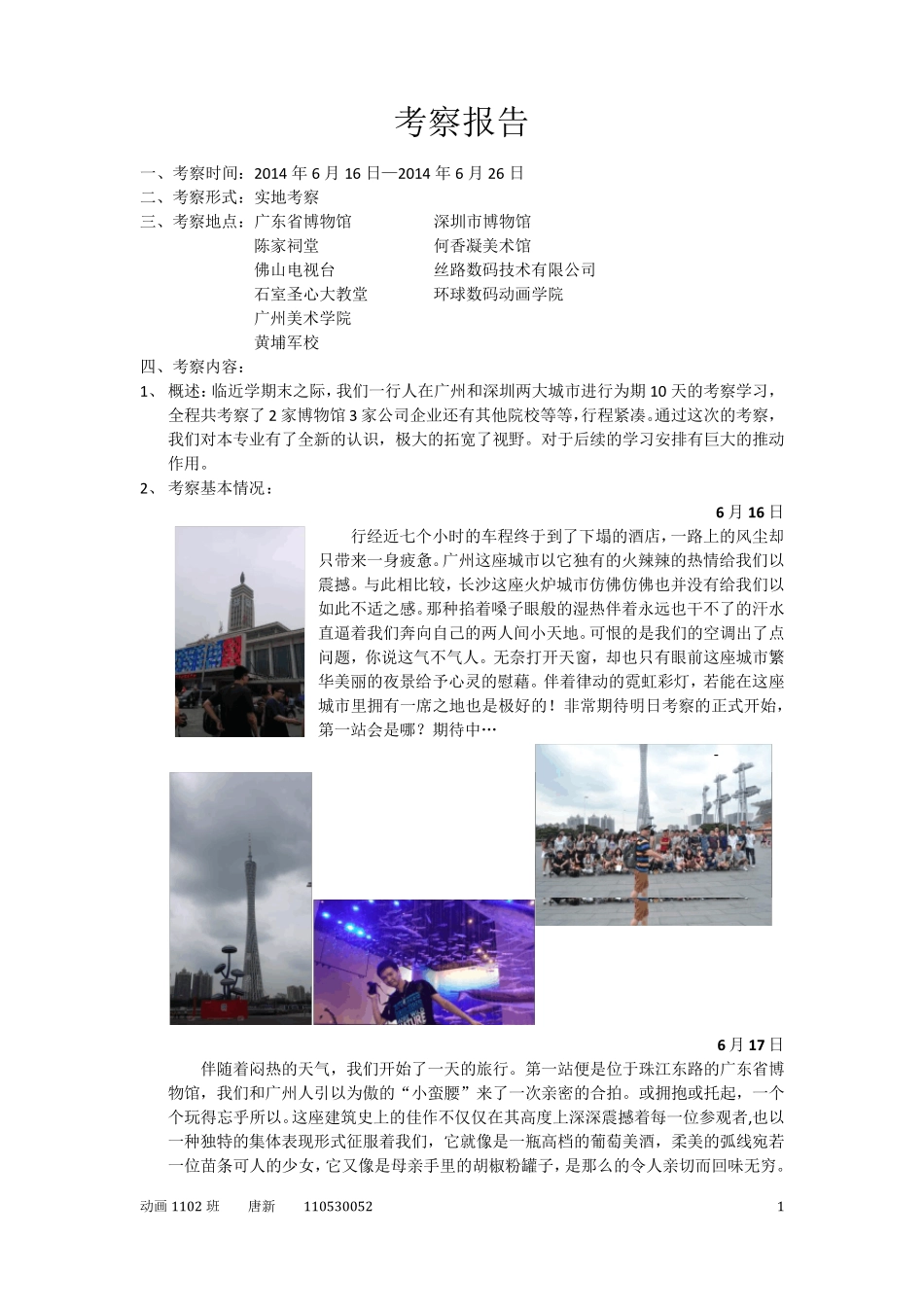 动画考察报告_第1页