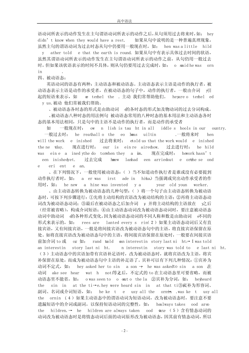 动词时态和语态与习题附答案_第2页
