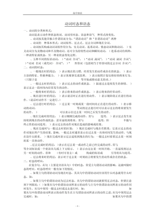 动词时态和语态与习题附答案