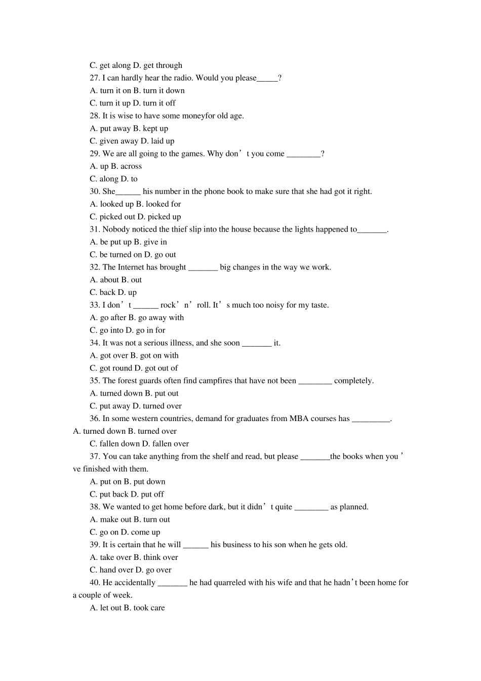 动词短语练习题十四_第3页