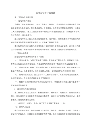 劳动力安排计划措施