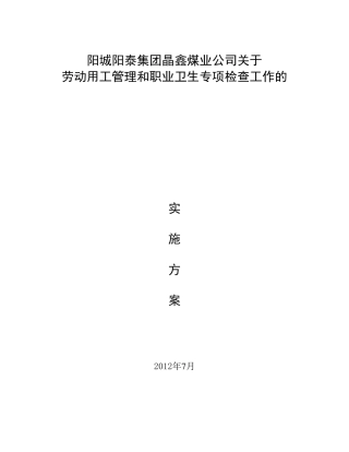 劳动用工实施方案