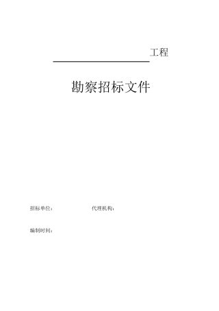 勘察招标文件