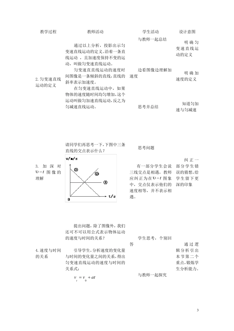 匀变速直线运动速度与时间的关系教学设计(完整无删节版)_第3页