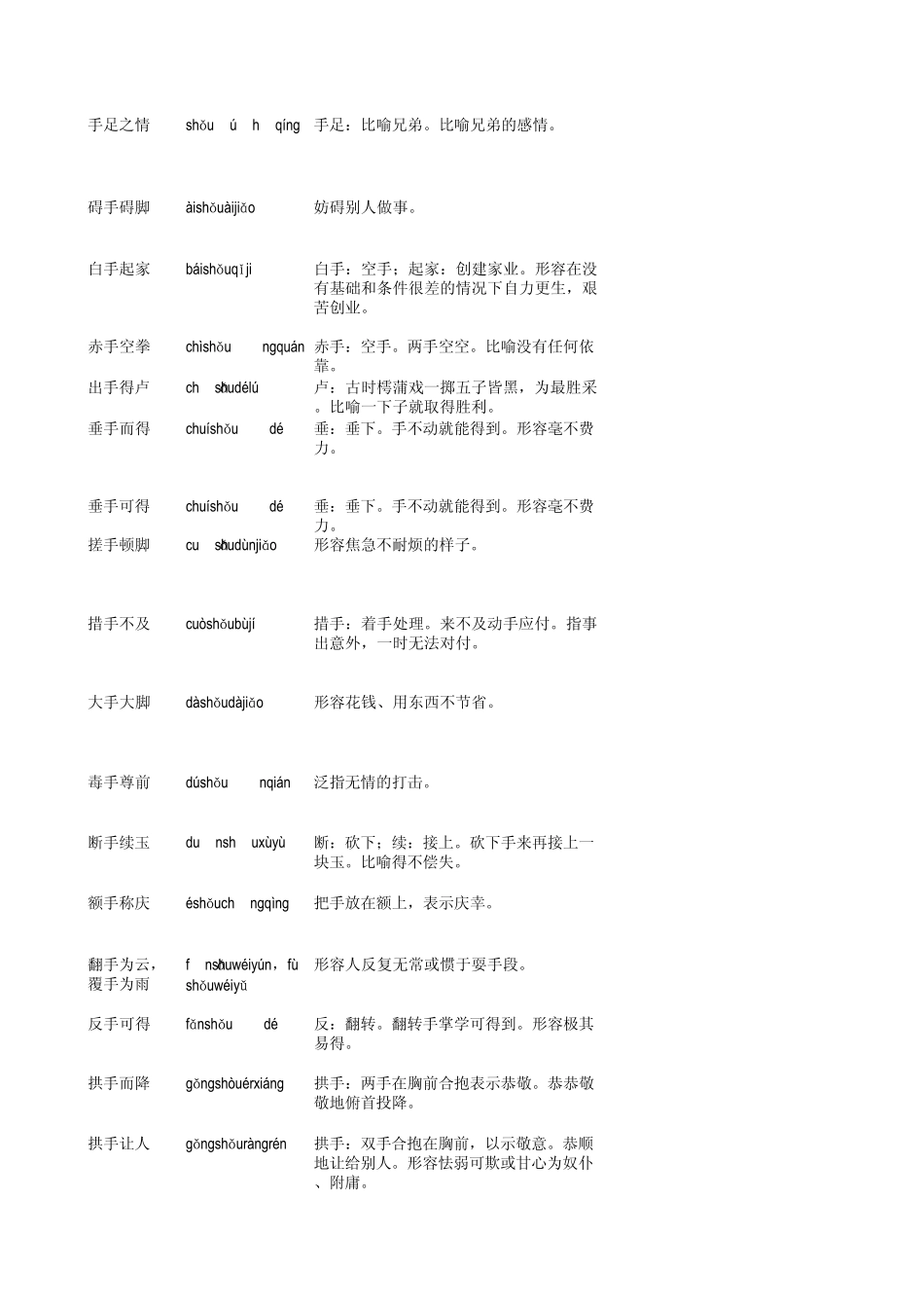 包含“手”的成语_第2页