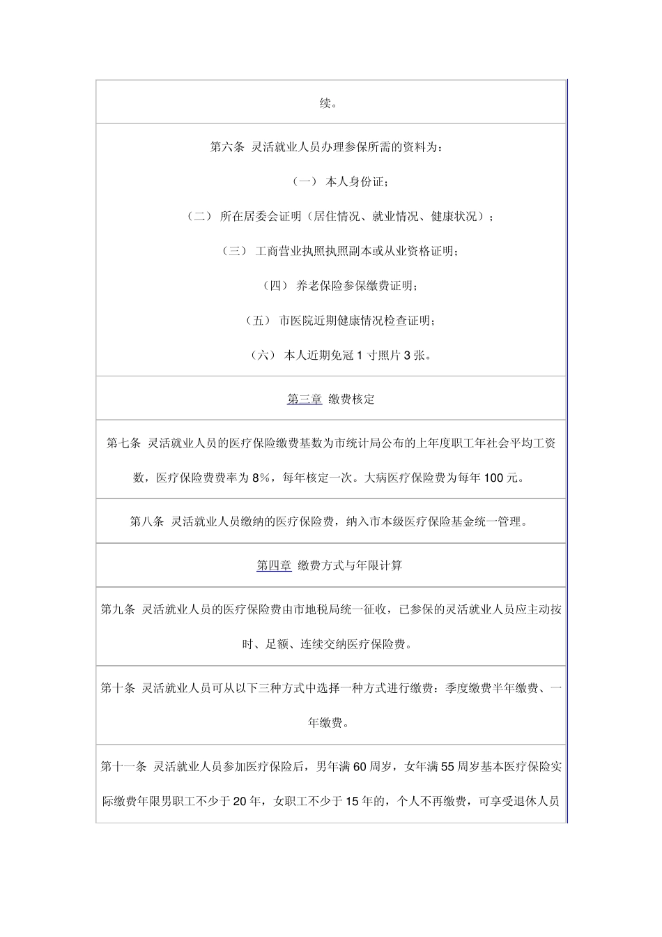 包头市城镇灵活就业人员参加基本医疗保险实施细则_第2页