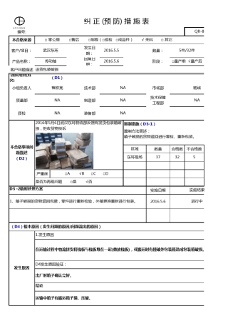 包装破损8D报告