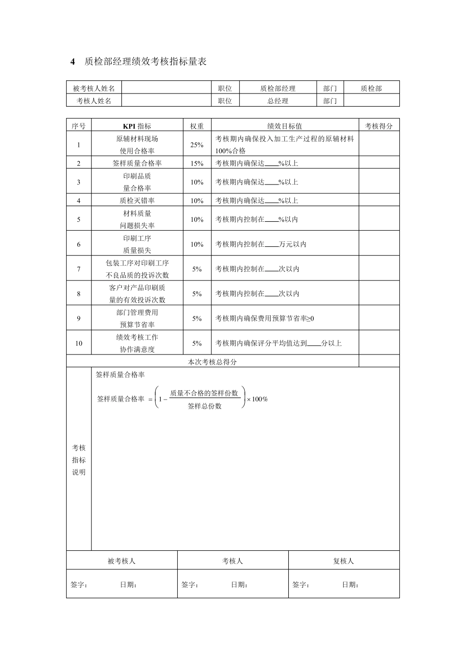 包装纸品印刷企业绩效考核方案_第3页