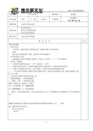 化合价练习+相对原子质量