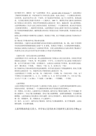 化学元素周期表