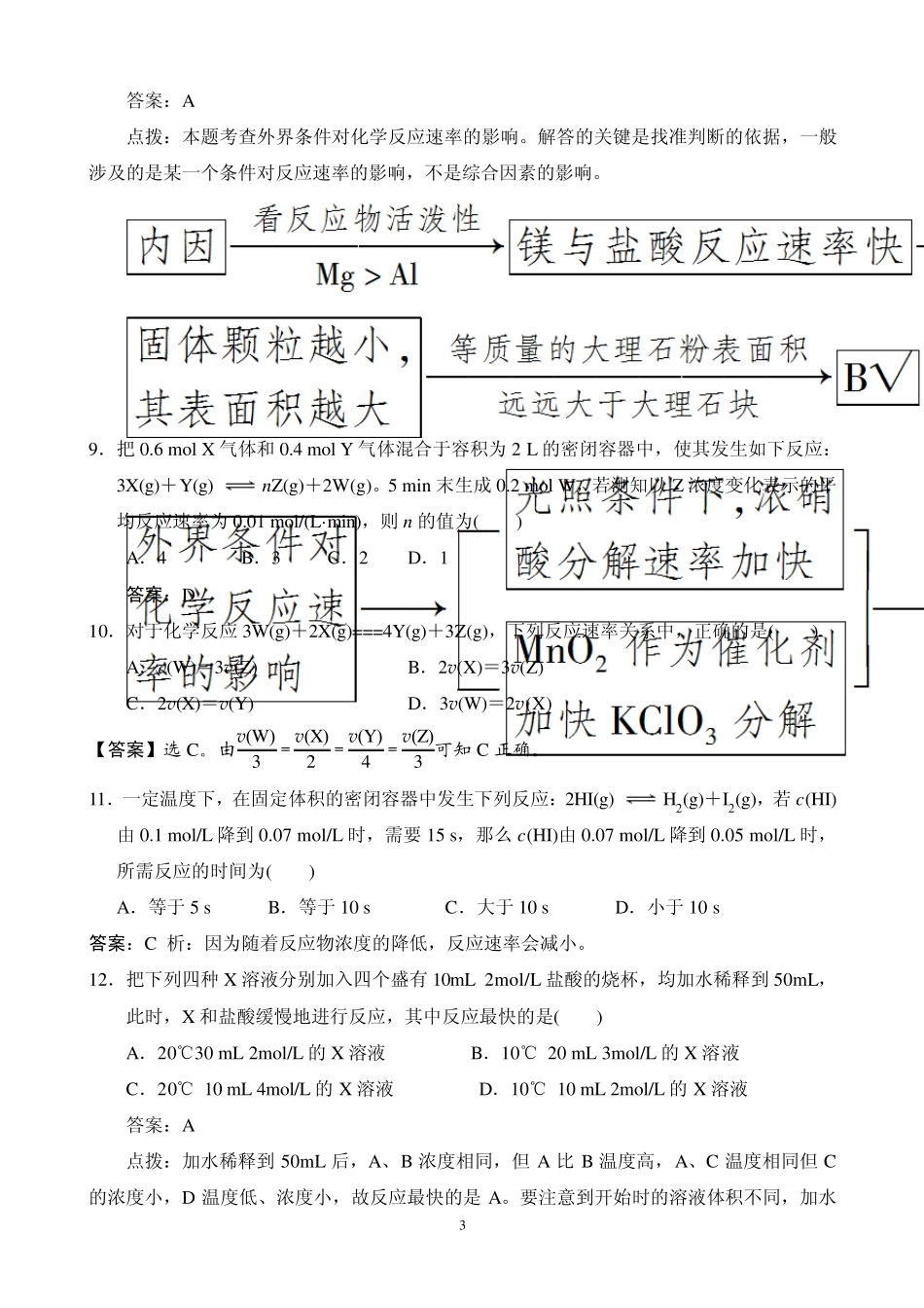 化学反应速率与限度第1课时练习题_第3页