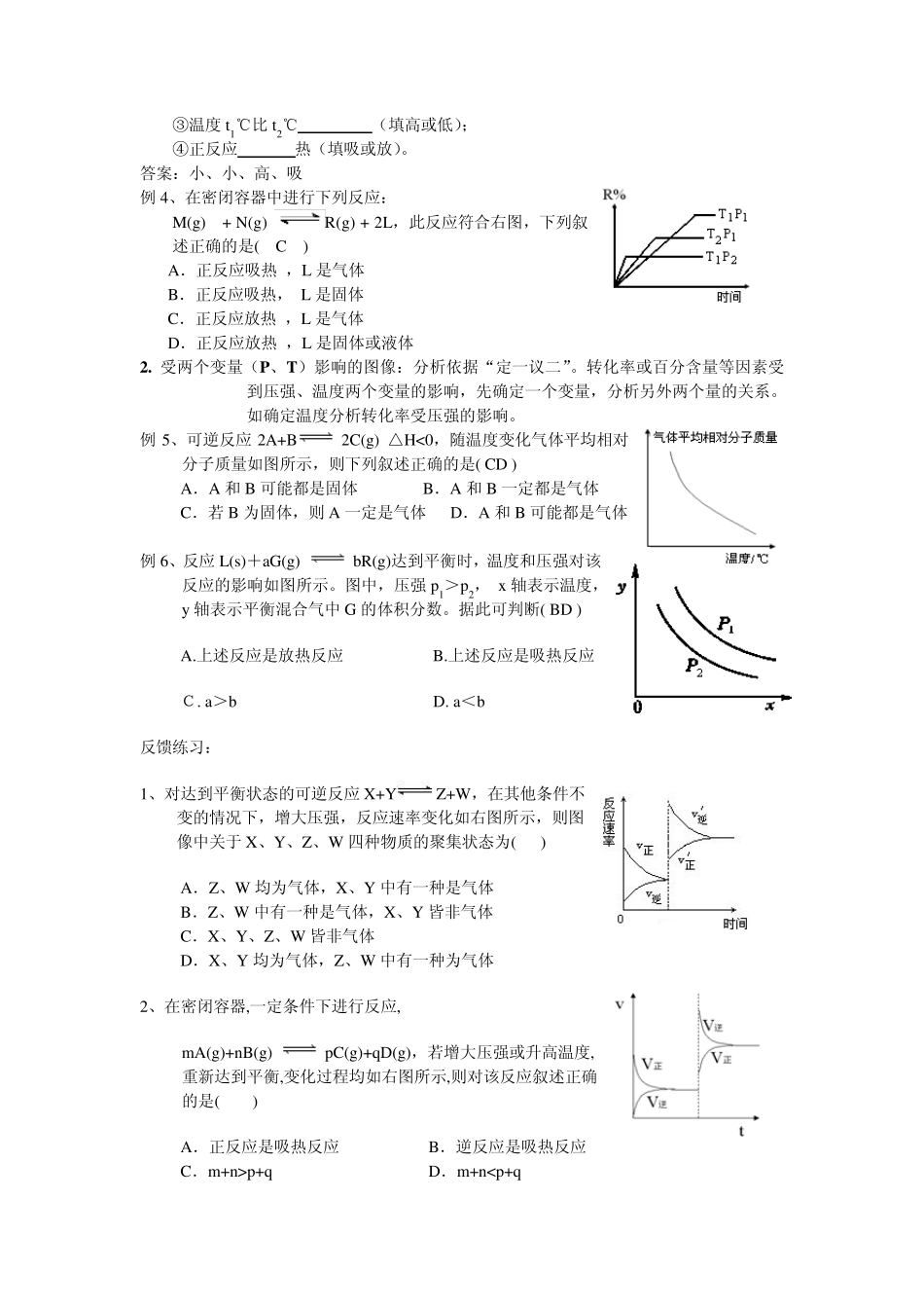 化学反应速率和平衡图像_第2页