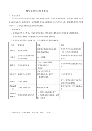 化学实验室的装备要求