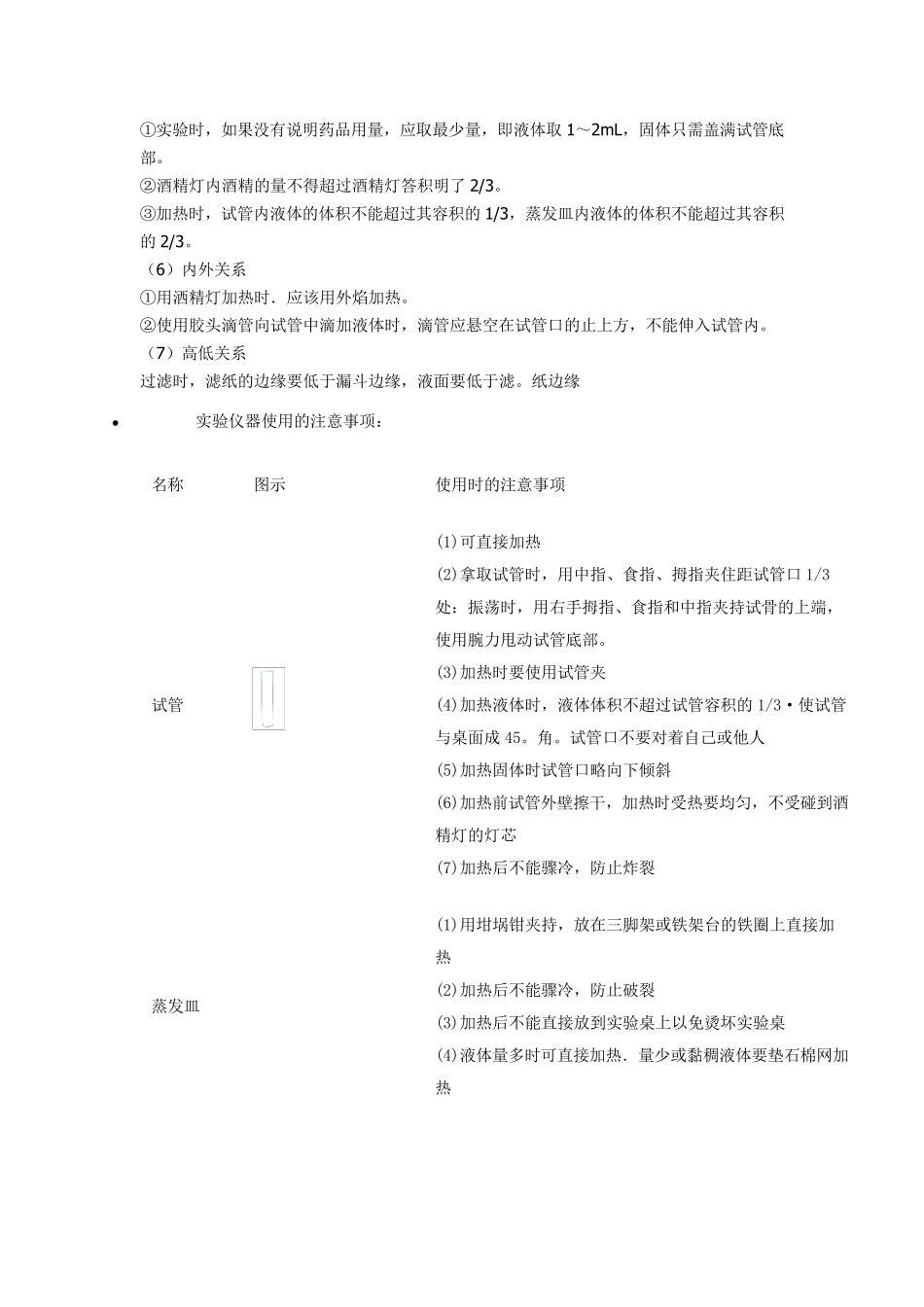 化学实验操作注意事项_第2页