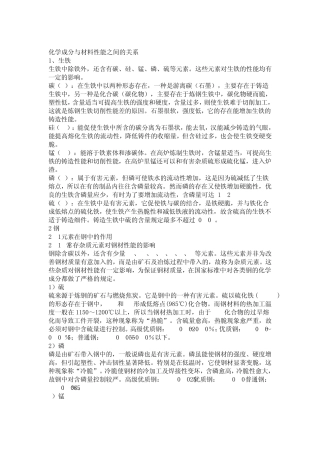 化学成分与材料性能之间的关系