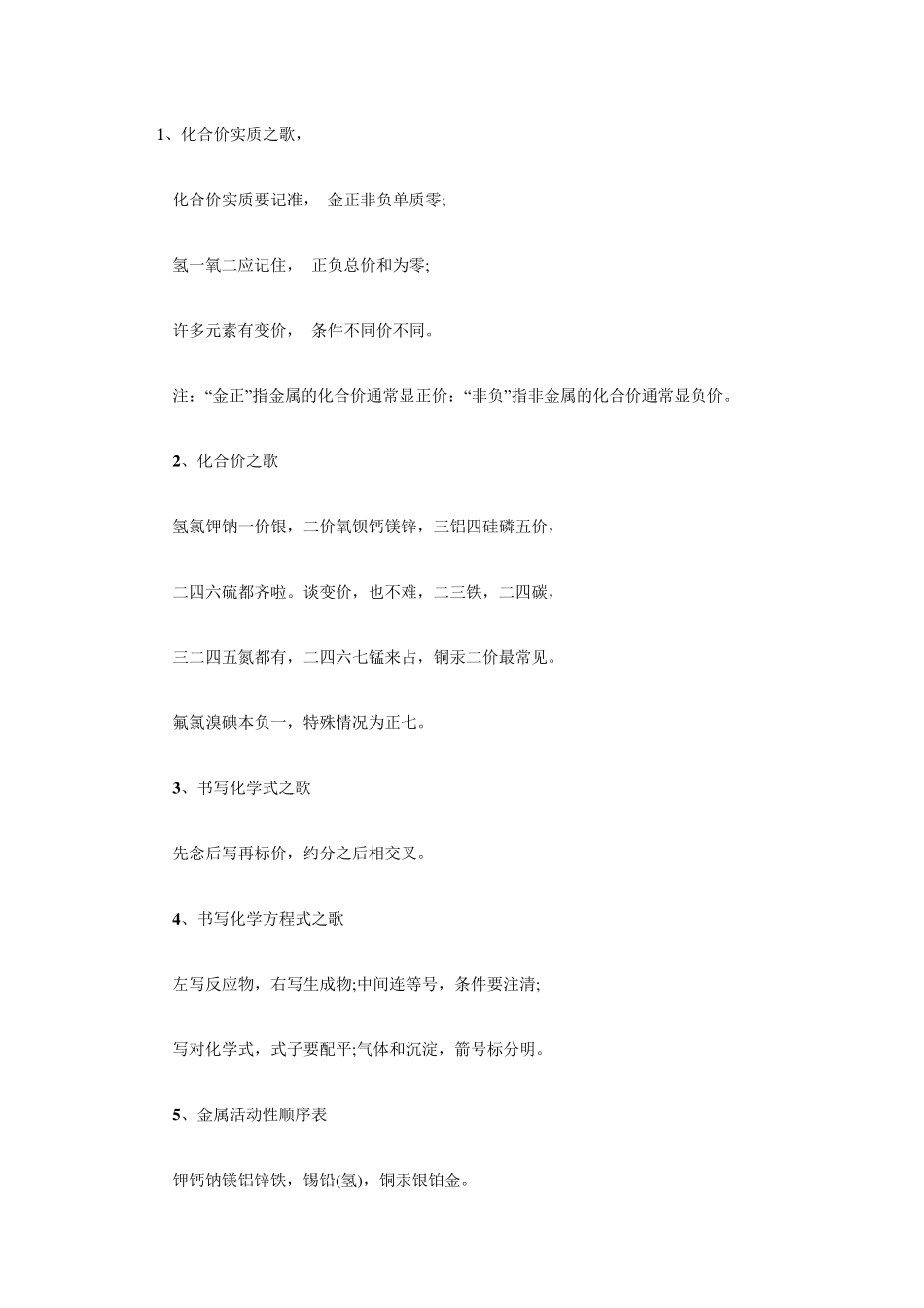 化学沉淀顺口溜_第2页