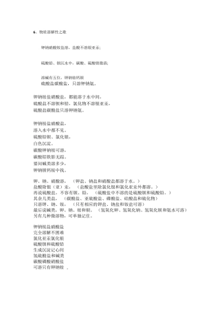 化学沉淀顺口溜