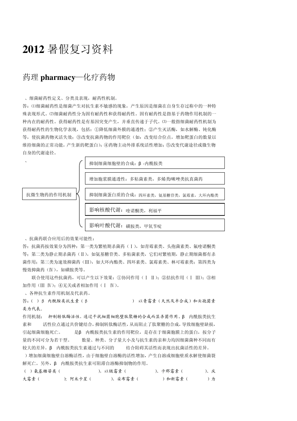 化学治疗药物小结_第1页