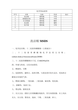 化学用品MSDS