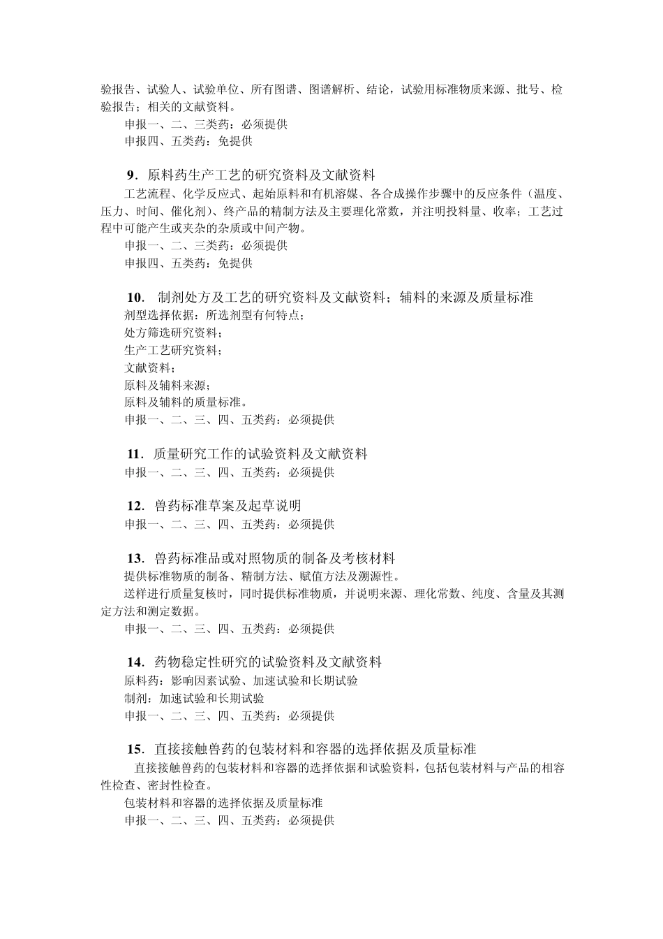 化学药品注册申报资料要求(兽药)_第2页