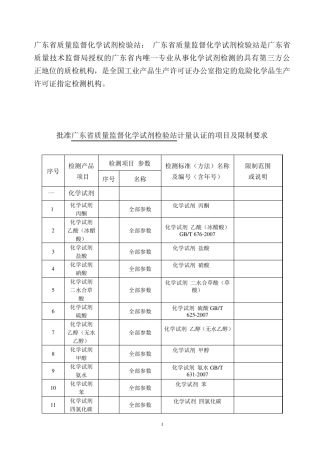 化学试剂检测标准