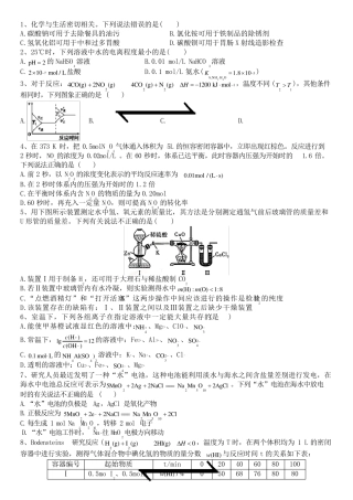 化学选择性必修一测试后附答案