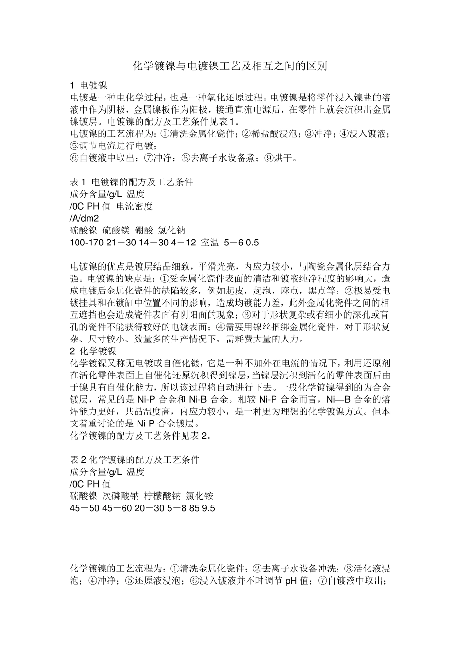 化学镀镍与电镀镍工艺及相互之间的区别_第1页