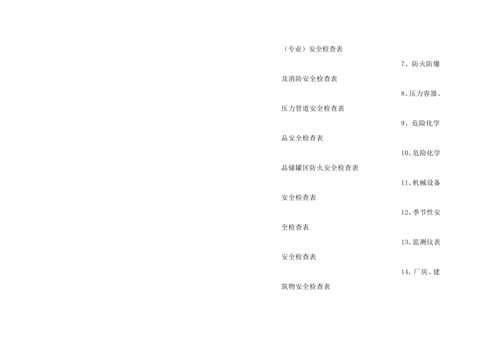 化工企业各种安全检查表_第3页