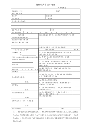 化工八大作业票证