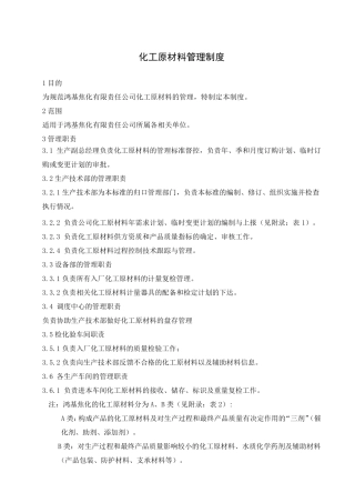化工原材料管理制度