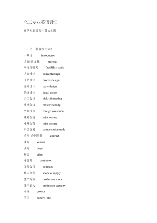化工常用英语词汇
