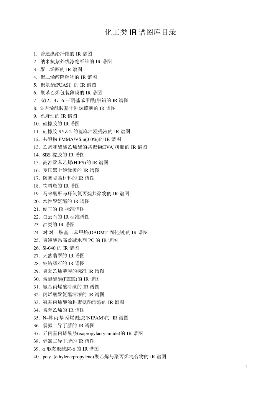 化工类IR谱图库_第1页