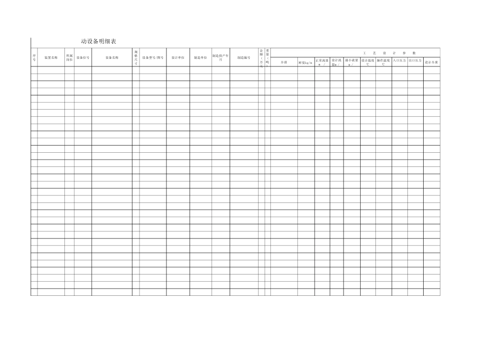 化工设备台账表格_第1页