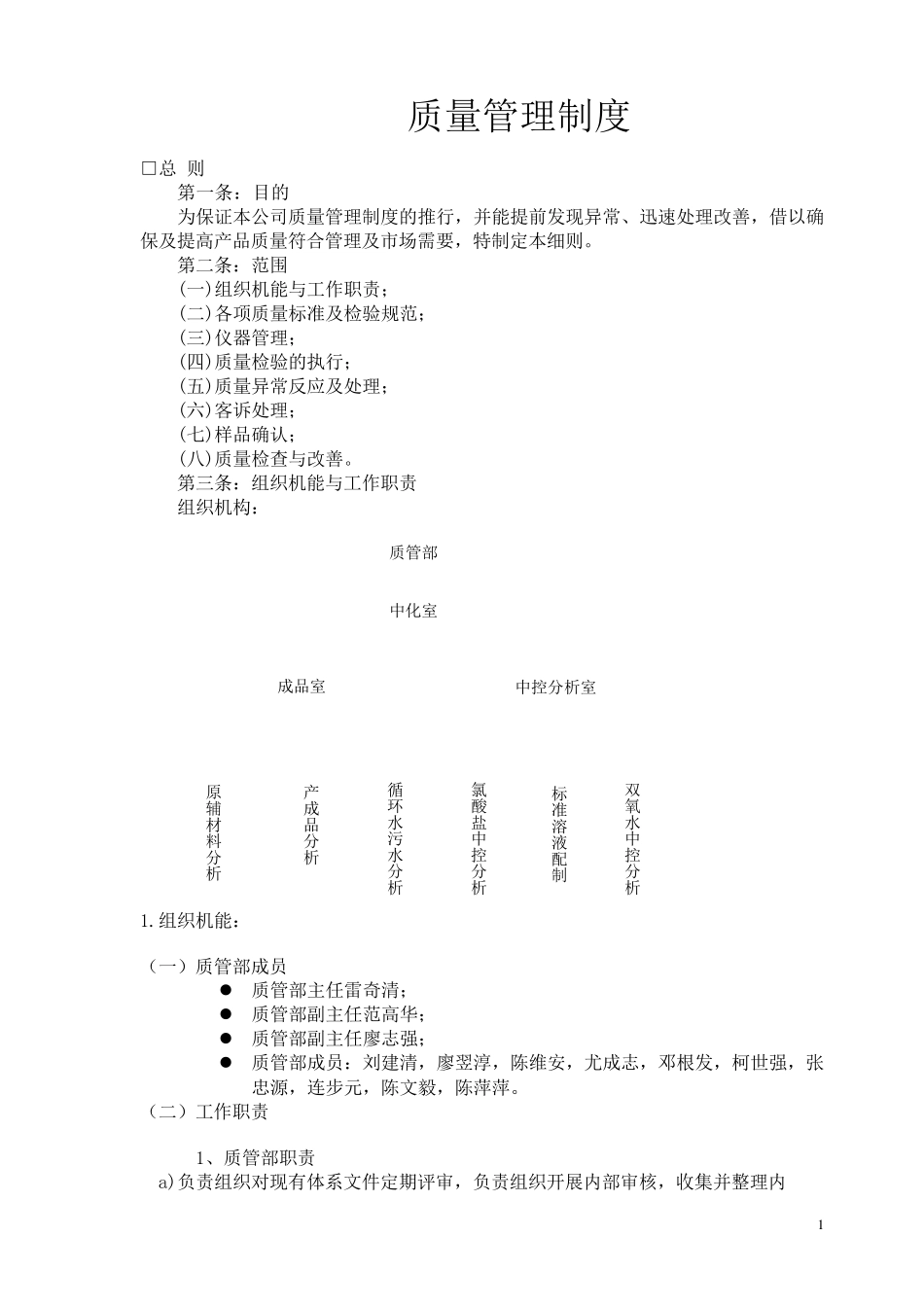 化工质量管理制度_第1页