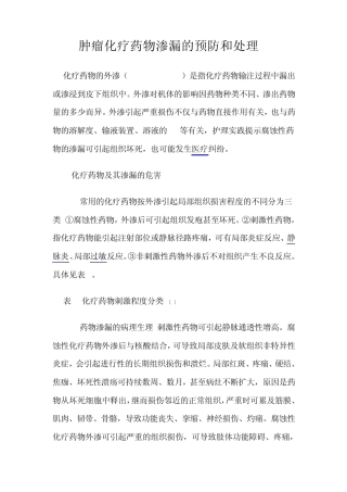 化疗药物渗漏