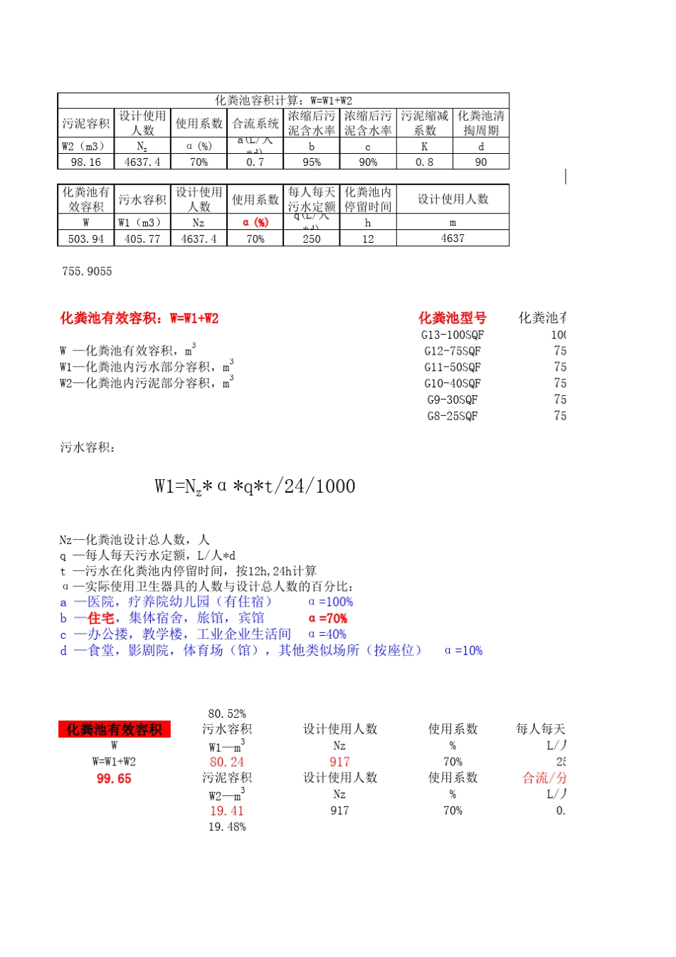 化粪池计算表格_第1页