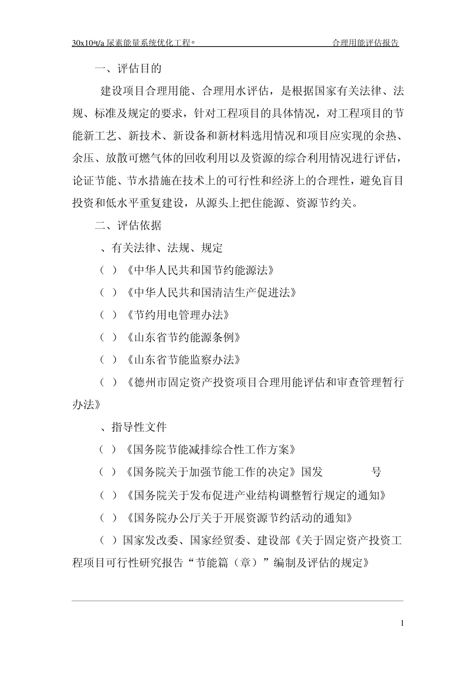 化肥厂能评报告_第1页