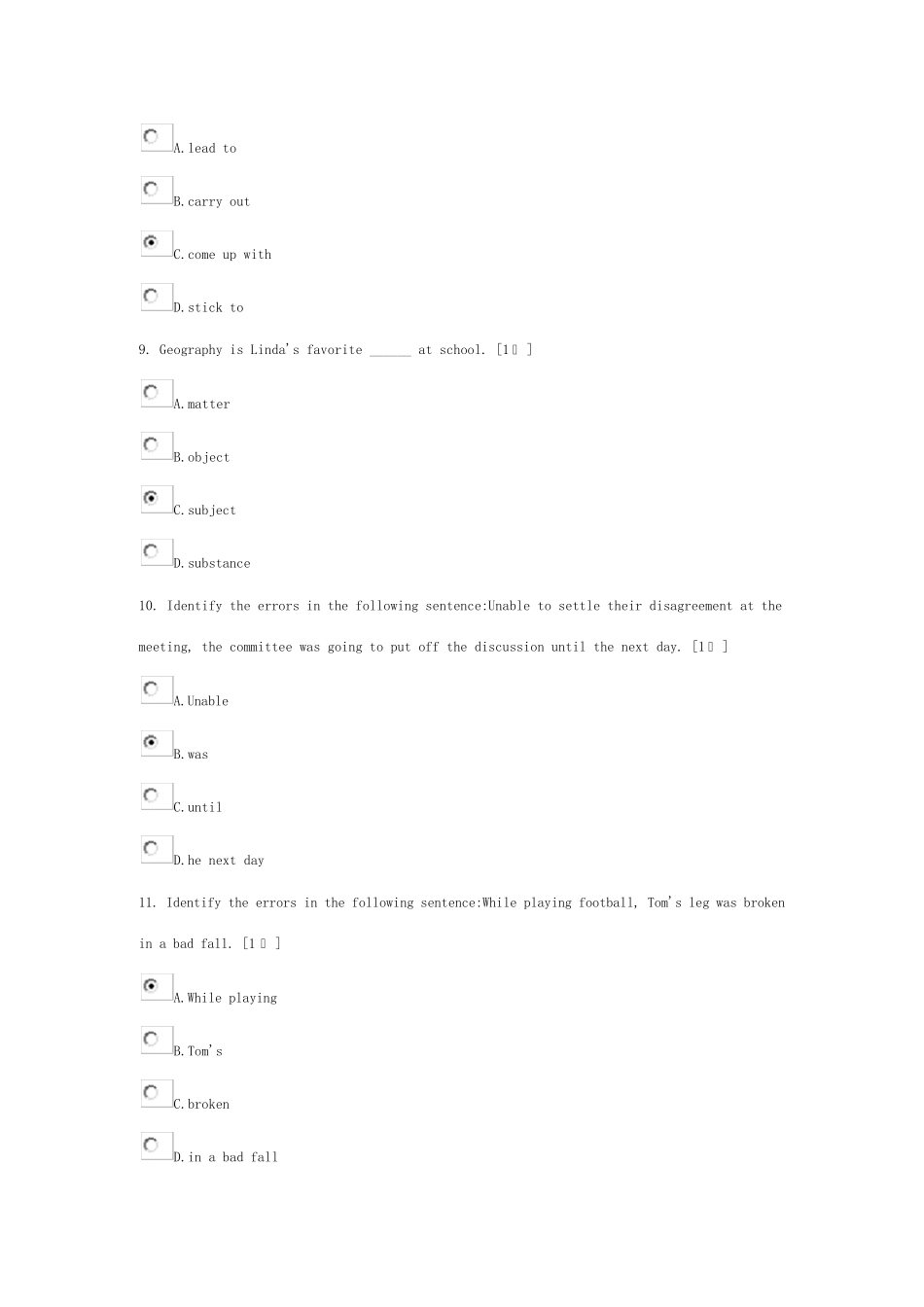 北京中医药大学《英语1》第1次作业_第3页