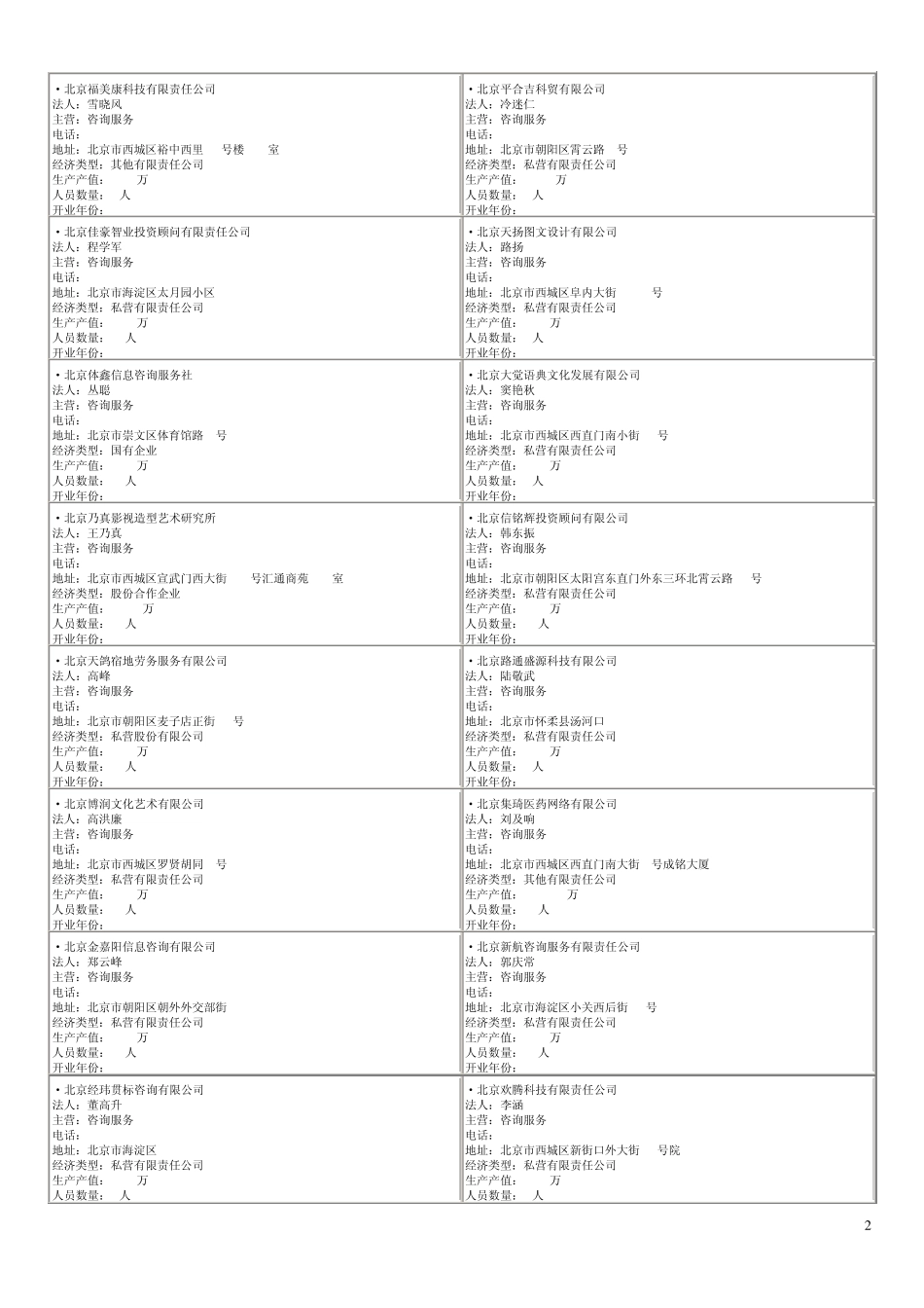北京企业信息电话地址_第2页