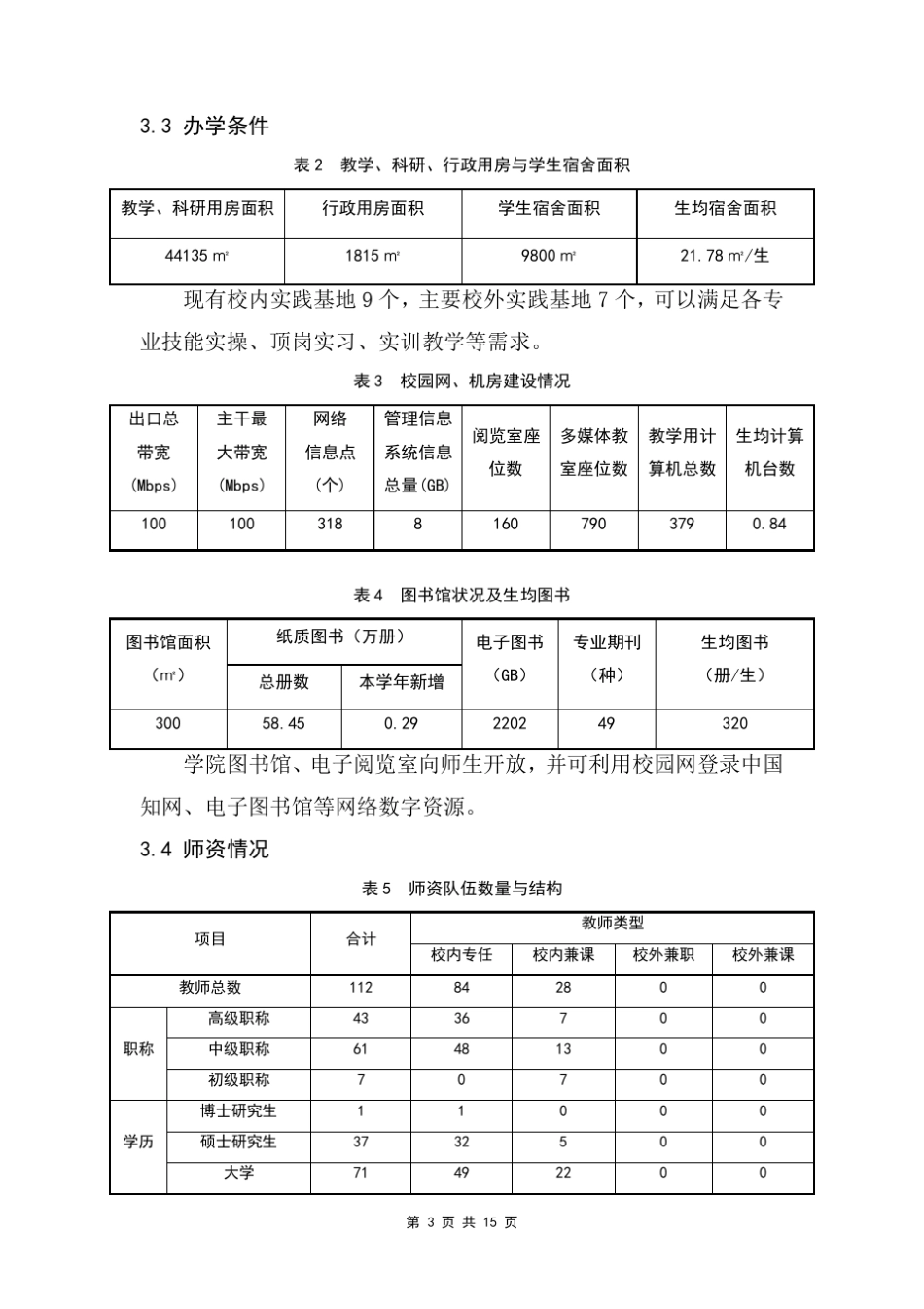 北京体育职业学院人才培养质量2014年度报告_第3页