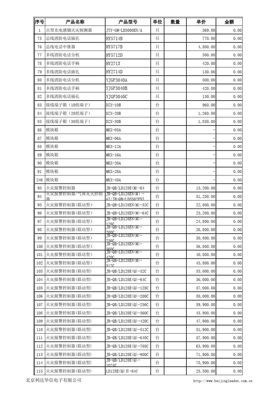 北京利达消防报警设备2015报价表_第3页