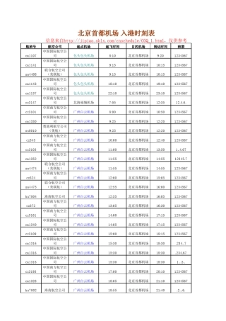 北京国际机场航班时刻表