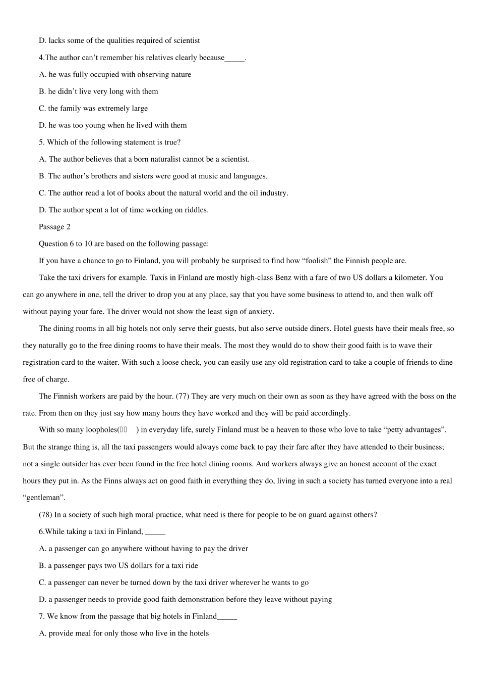 北京地区成人本科学士学位英语统一考试_第2页